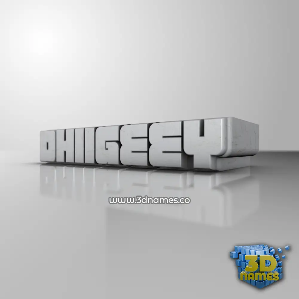 dhiigeey in White Metro style - 3D name wallpaper
