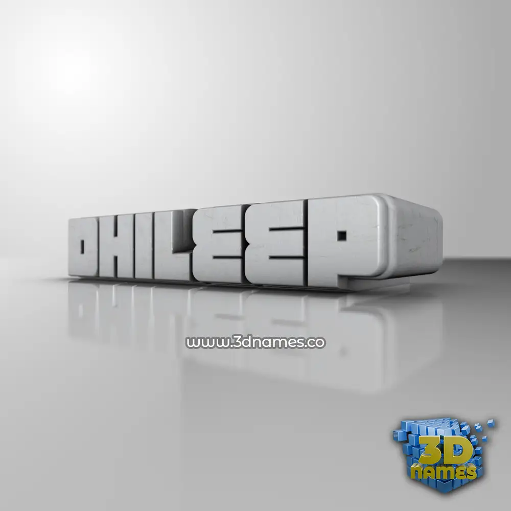 dhileep in White Metro style - 3D name wallpaper