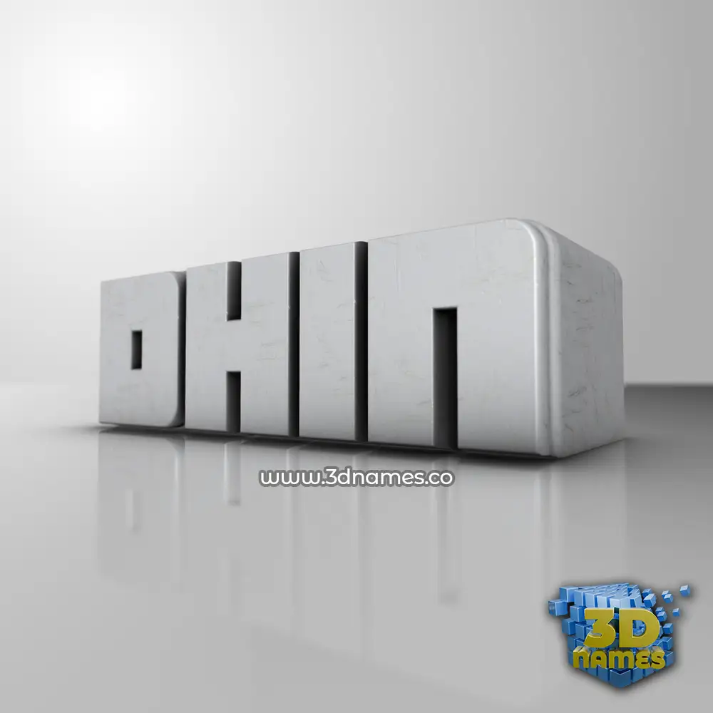 dhin in White Metro style - 3D name wallpaper