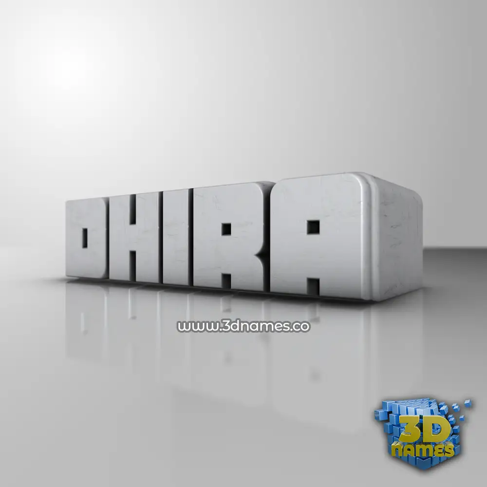 dhira in White Metro style - 3D name wallpaper