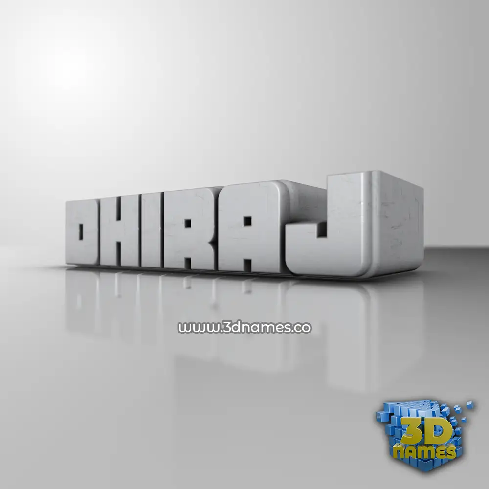 dhiraj in White Metro style - 3D name wallpaper