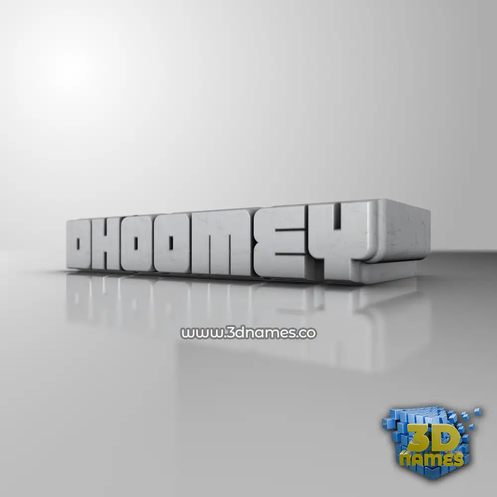 dhoomey in White Metro style - 3D name wallpaper