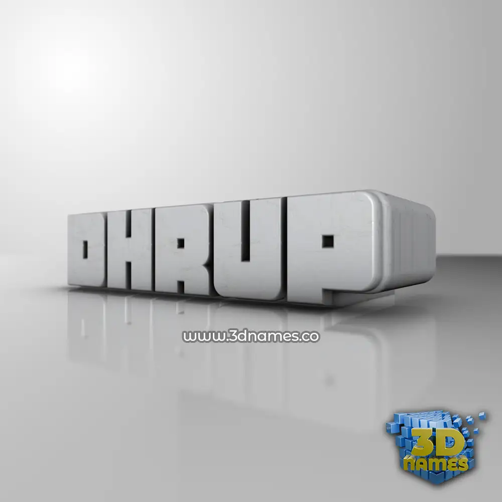 dhrup in White Metro style - 3D name wallpaper