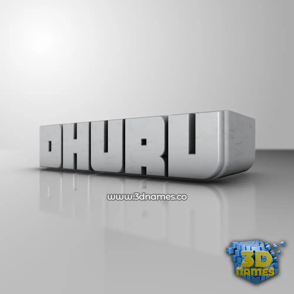 dhurv in White Metro style - 3D name wallpaper