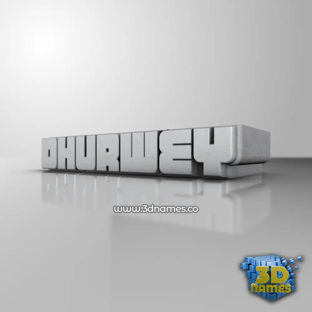 dhurwey in White Metro style - 3D name wallpaper