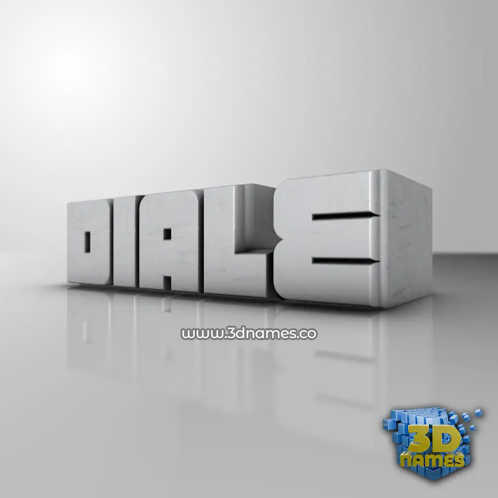 diale in White Metro style - 3D name wallpaper