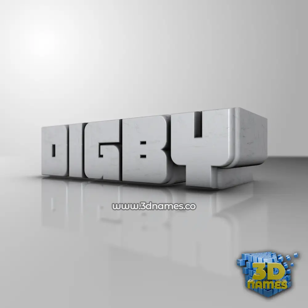 digby in White Metro style - 3D name wallpaper