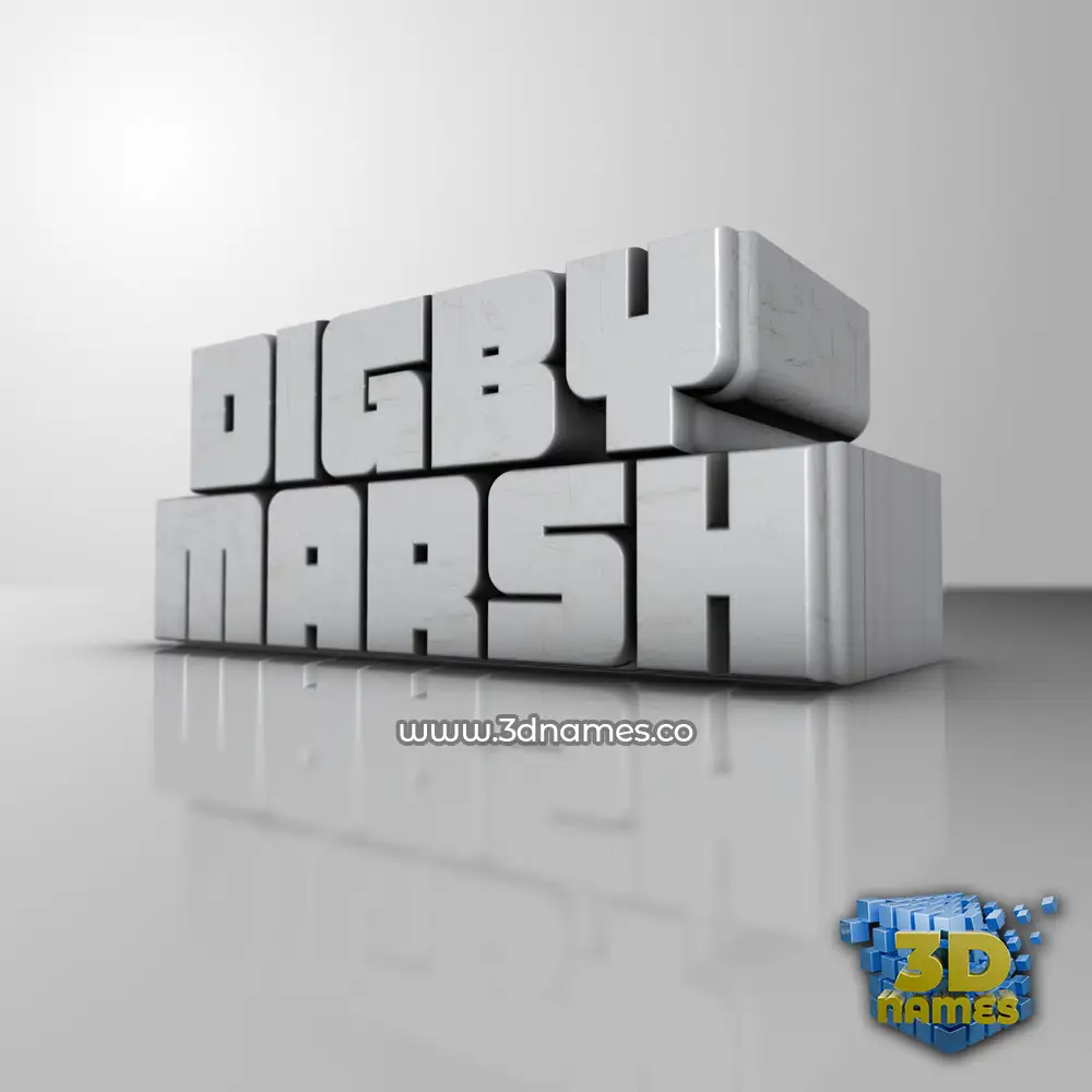 digby marsh in White Metro style - 3D name wallpaper