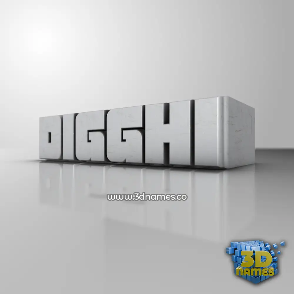 digghi in White Metro style - 3D name wallpaper