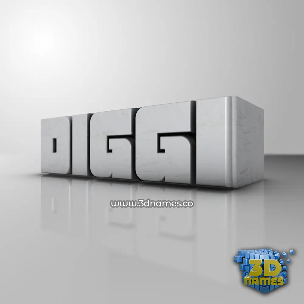 diggi in White Metro style - 3D name wallpaper