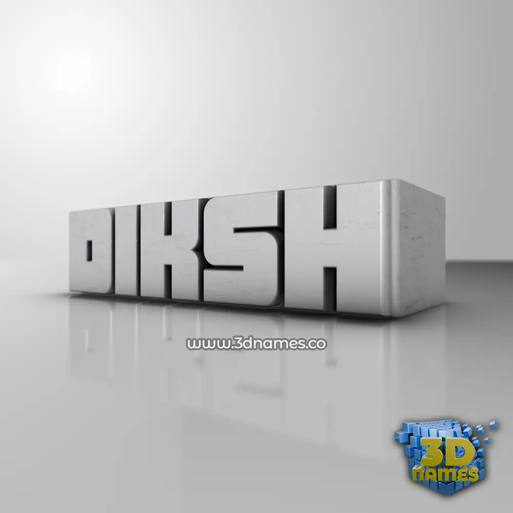 diksh in White Metro style - 3D name wallpaper
