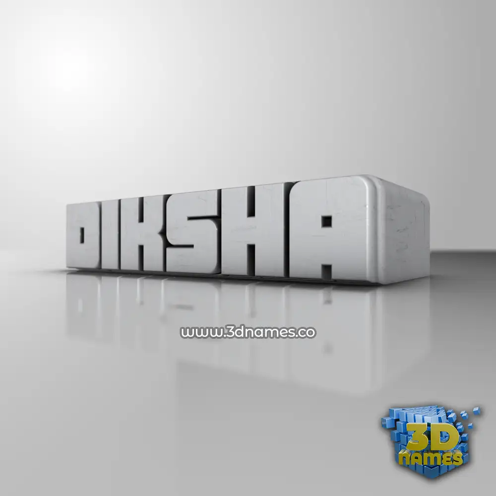 diksha in White Metro style - 3D name wallpaper