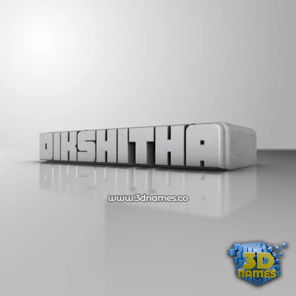dikshitha in White Metro style - 3D name wallpaper