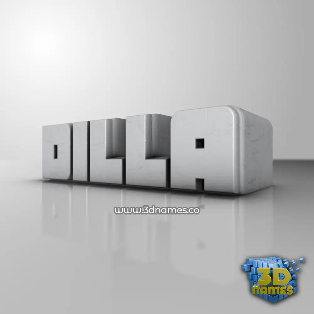 dilla in White Metro style - 3D name wallpaper