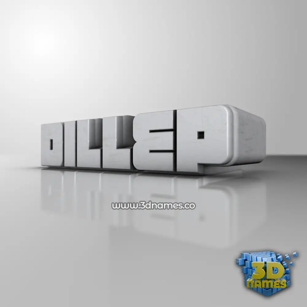 dillep in White Metro style - 3D name wallpaper