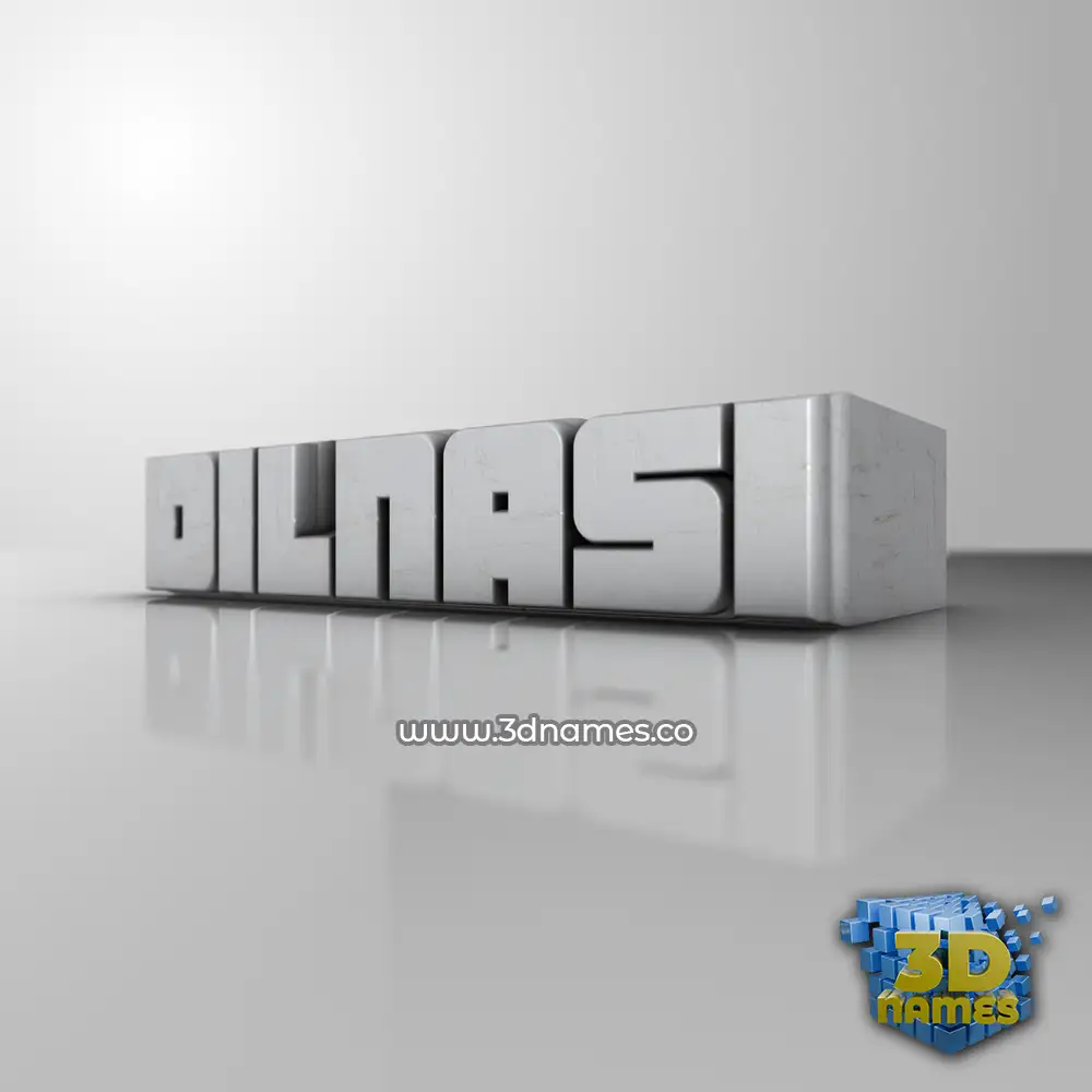 dilnasi in White Metro style - 3D name wallpaper