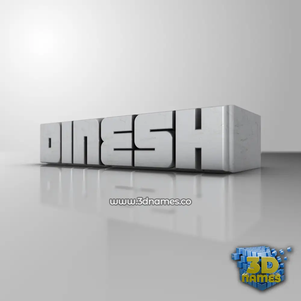 dinesh in White Metro style - 3D name wallpaper