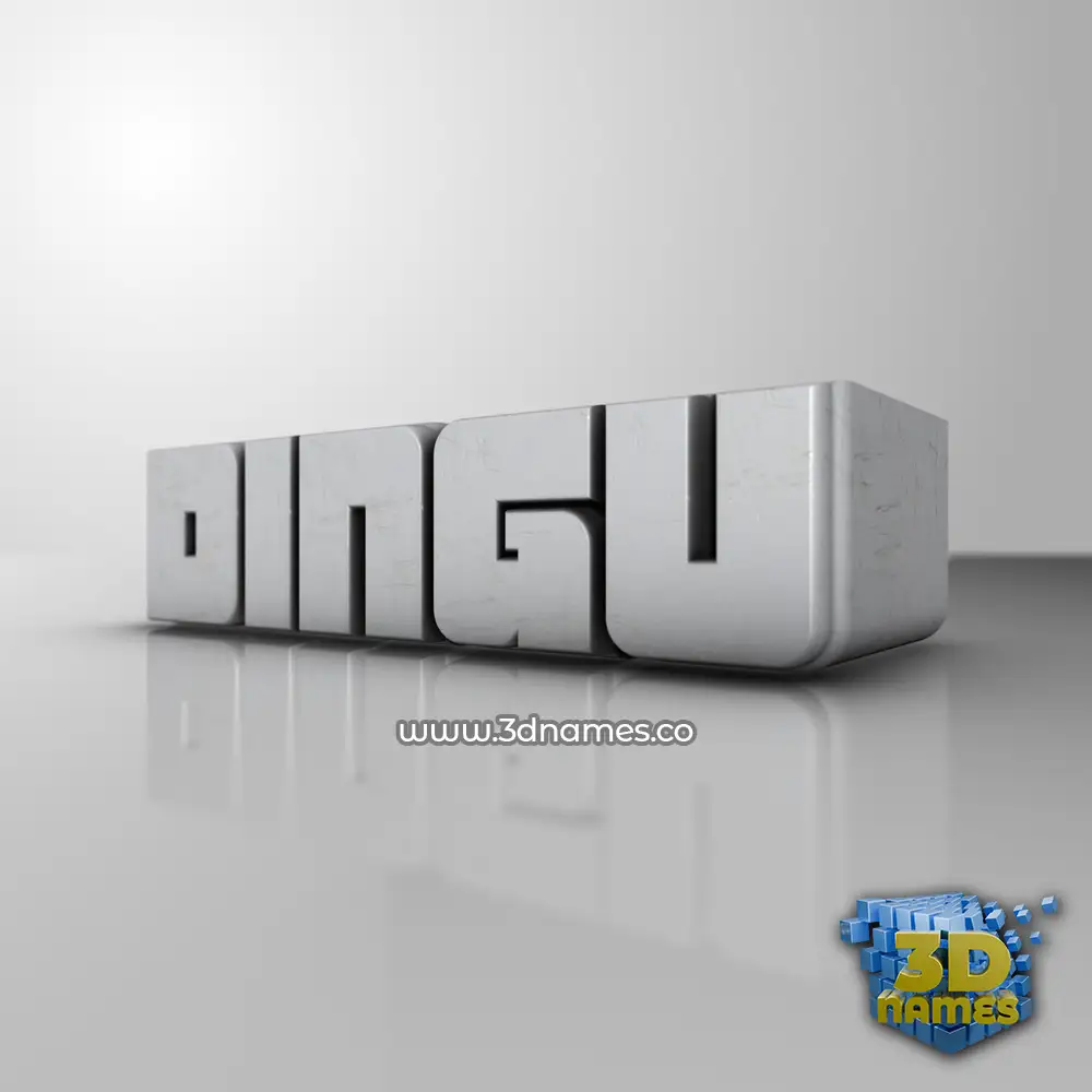 dingu in White Metro style - 3D name wallpaper