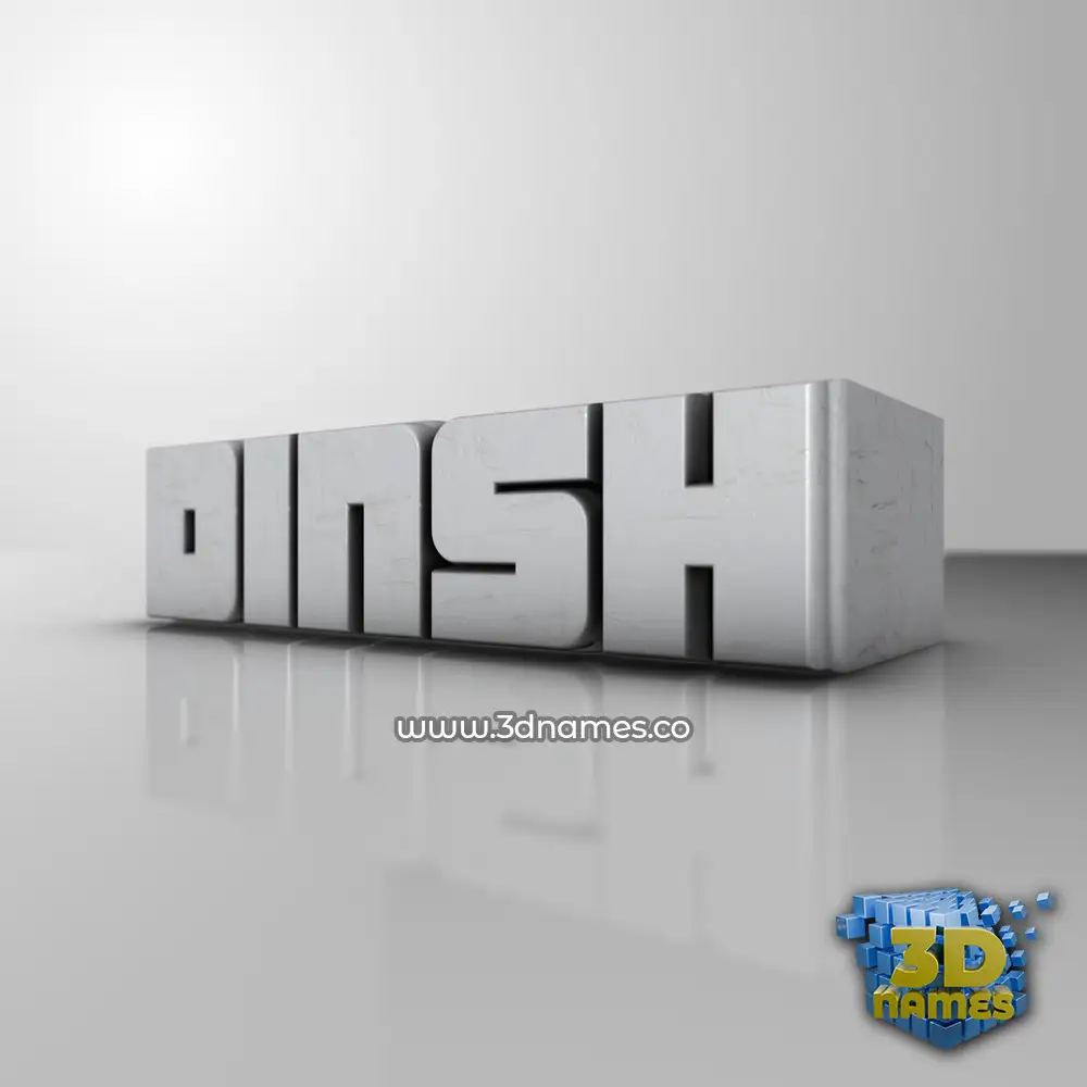dinsh in White Metro style - 3D name wallpaper