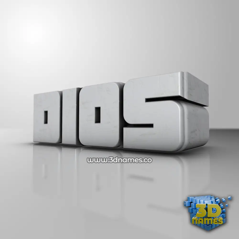 dios in White Metro style - 3D name wallpaper