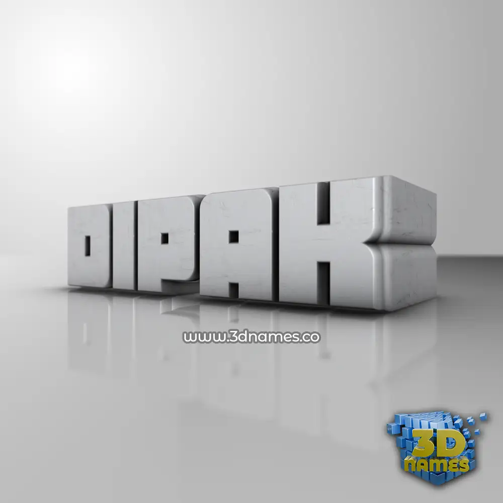 dipak in White Metro style - 3D name wallpaper