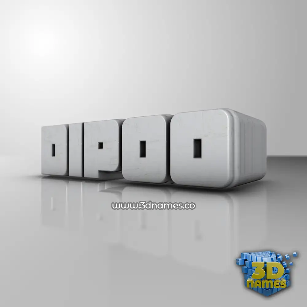 dipoo in White Metro style - 3D name wallpaper