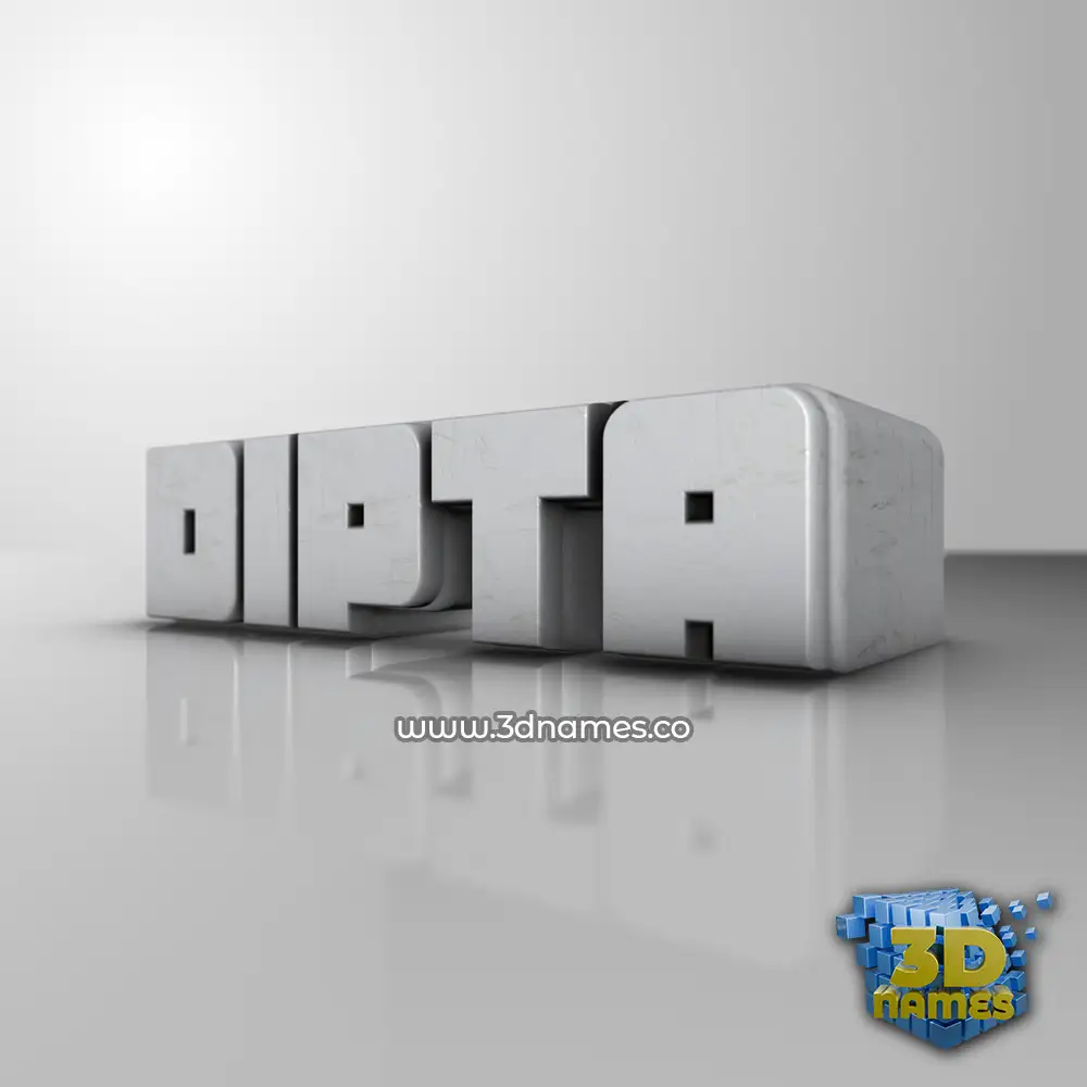 dipta in White Metro style - 3D name wallpaper