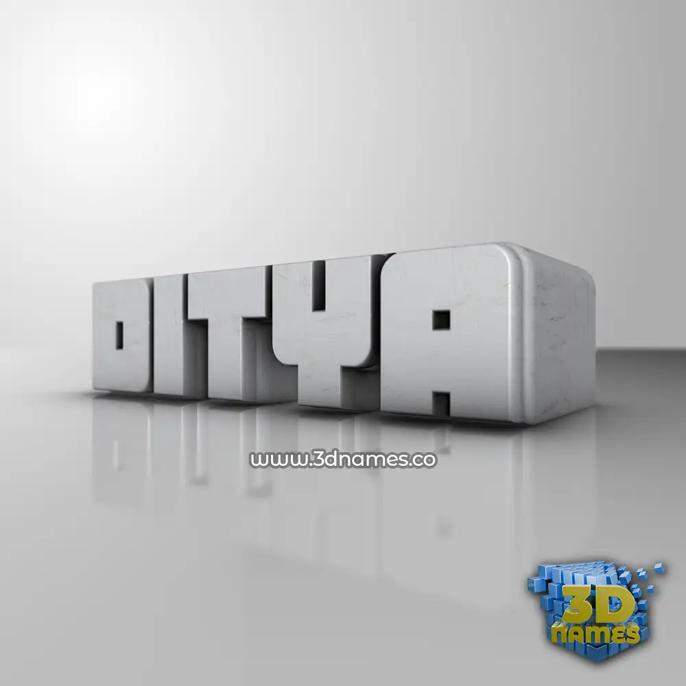ditya in White Metro style - 3D name wallpaper