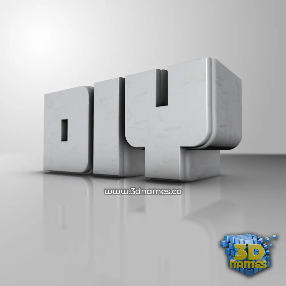 diy in White Metro style - 3D name wallpaper