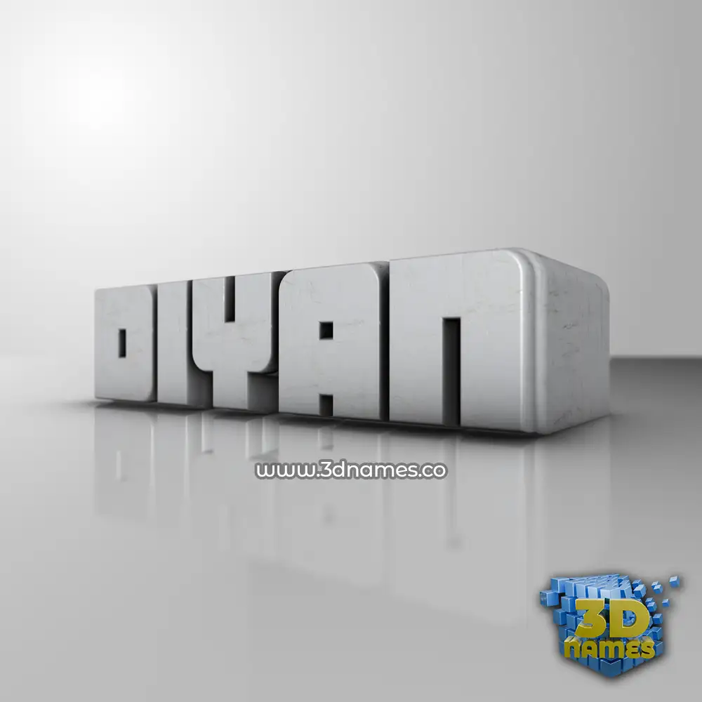 diyan in White Metro style - 3D name wallpaper