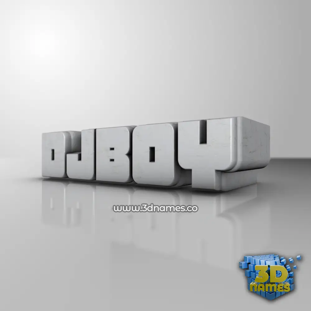 djboy in White Metro style - 3D name wallpaper