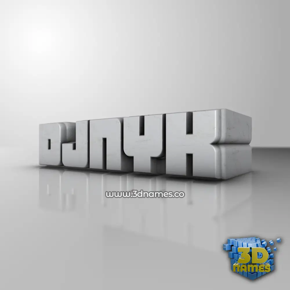 djnyk in White Metro style - 3D name wallpaper