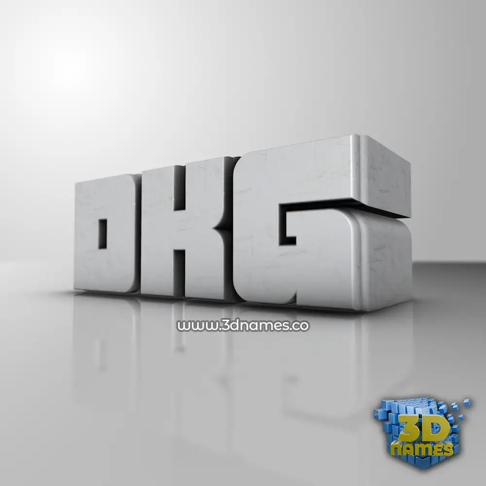 dkg in White Metro style - 3D name wallpaper
