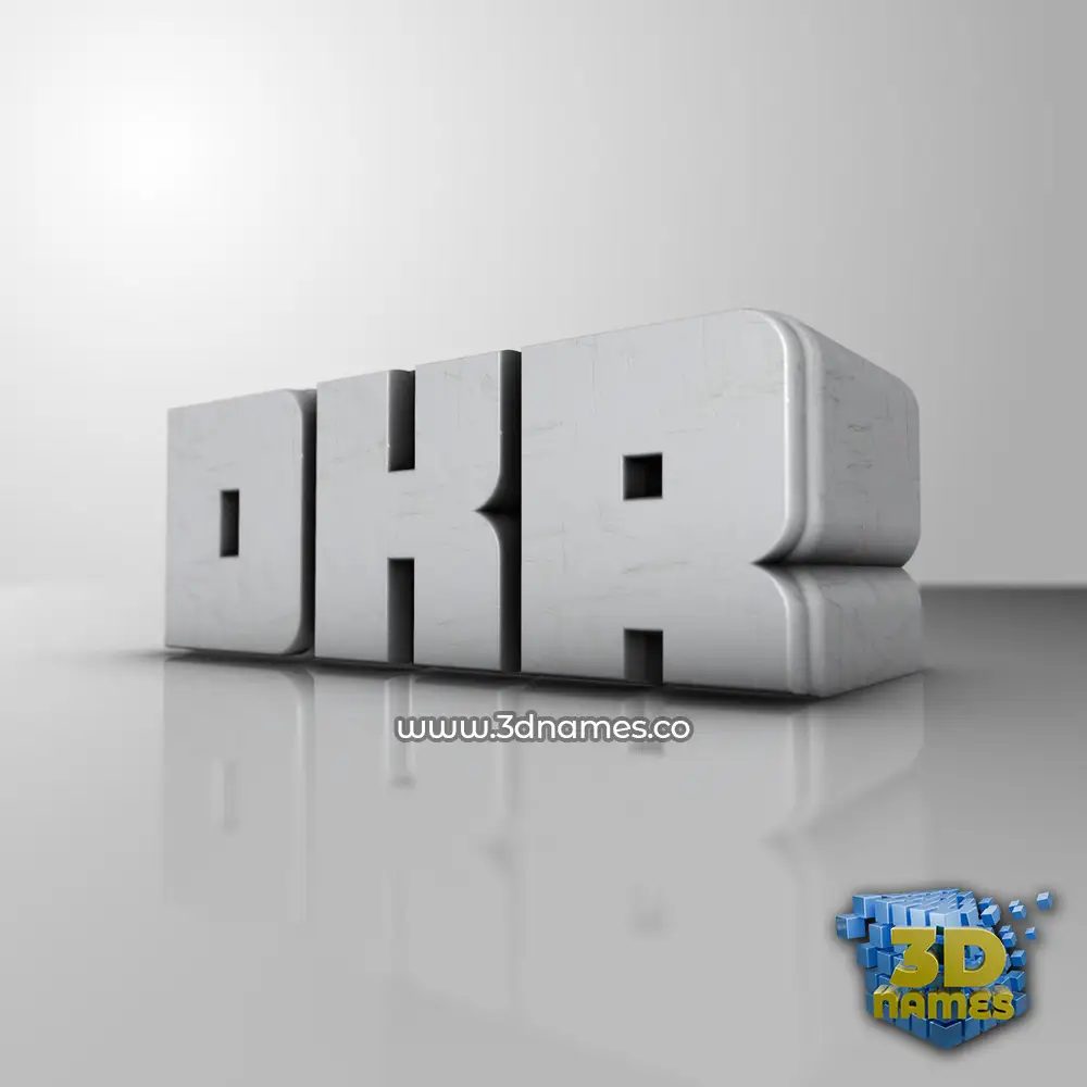 dkr in White Metro style - 3D name wallpaper