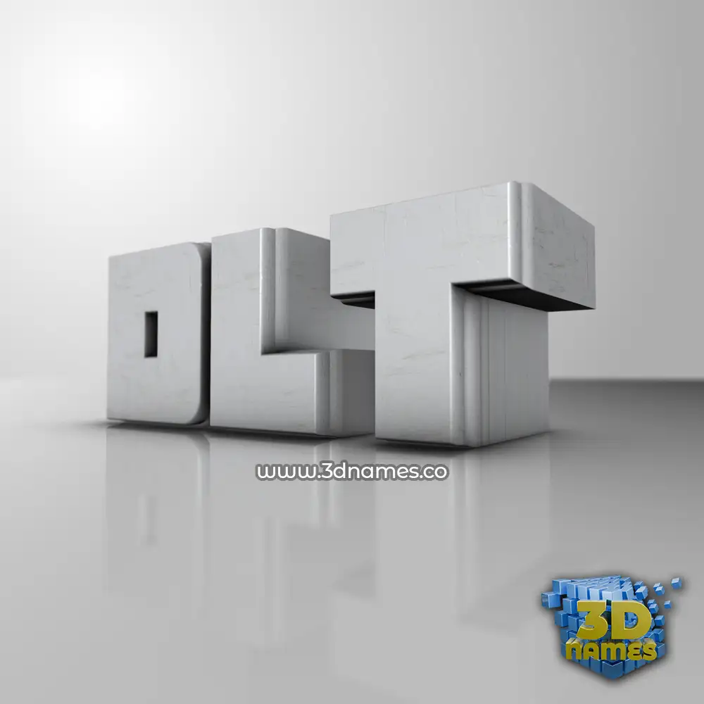 dlt in White Metro style - 3D name wallpaper