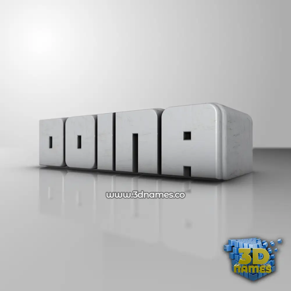 doina in White Metro style - 3D name wallpaper