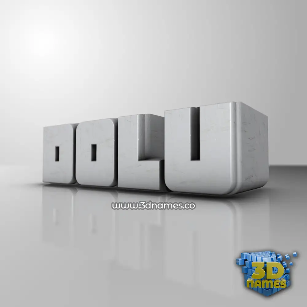 dolu in White Metro style - 3D name wallpaper