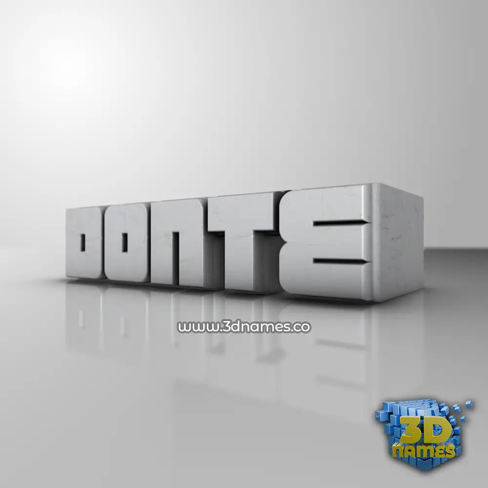 donte in White Metro style - 3D name wallpaper