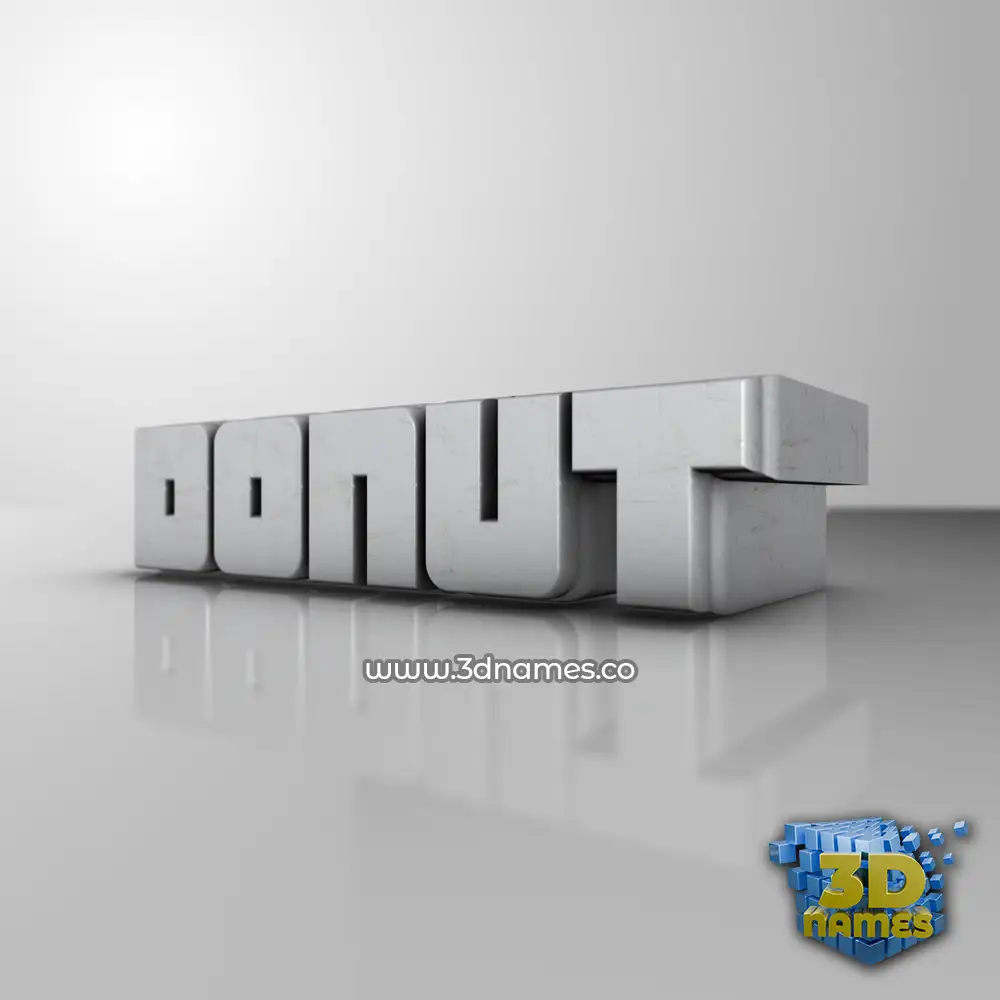 donut in White Metro style - 3D name wallpaper