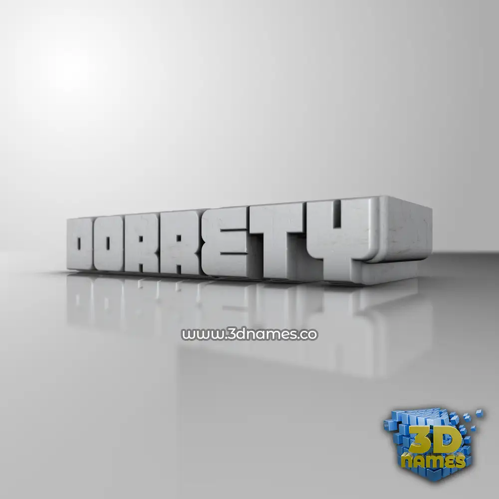 dorrety in White Metro style - 3D name wallpaper