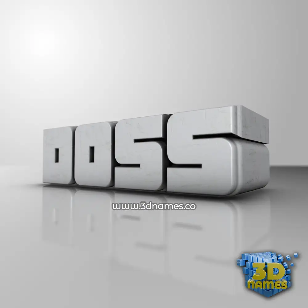 doss in White Metro style - 3D name wallpaper