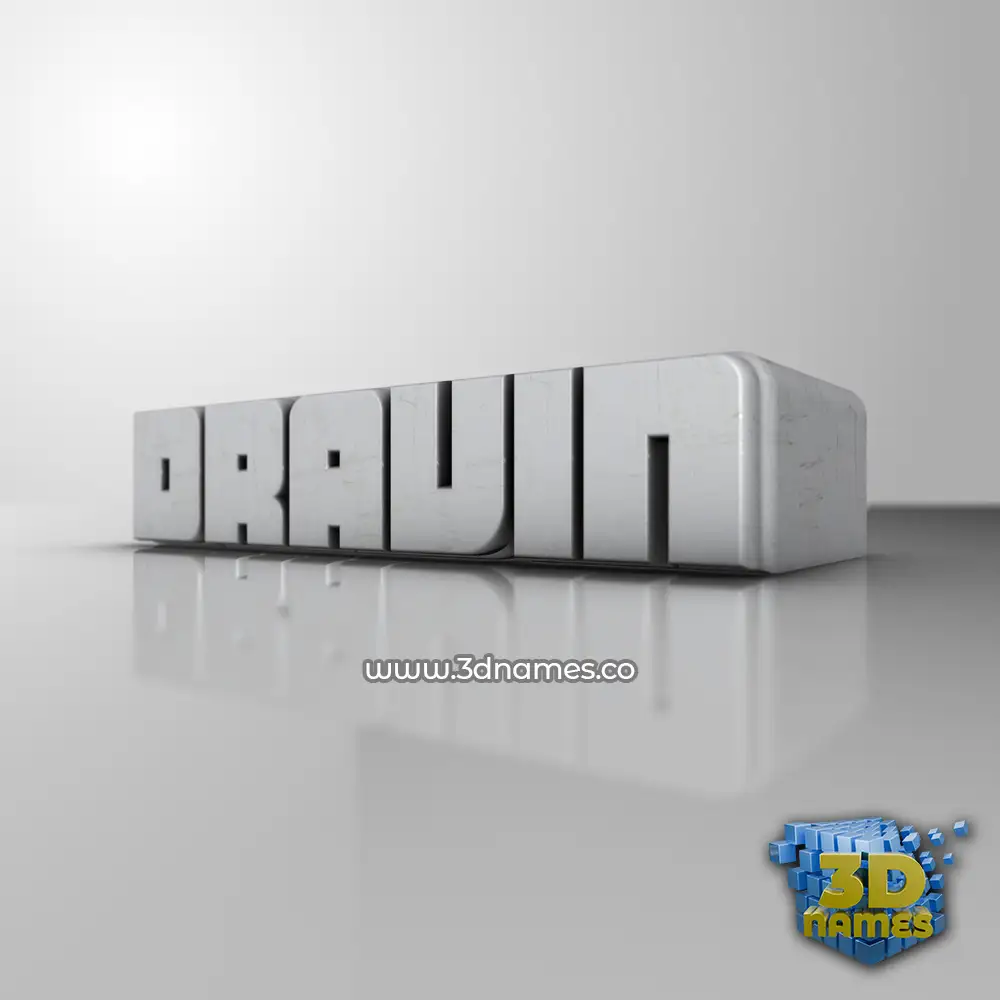 dravin in White Metro style - 3D name wallpaper