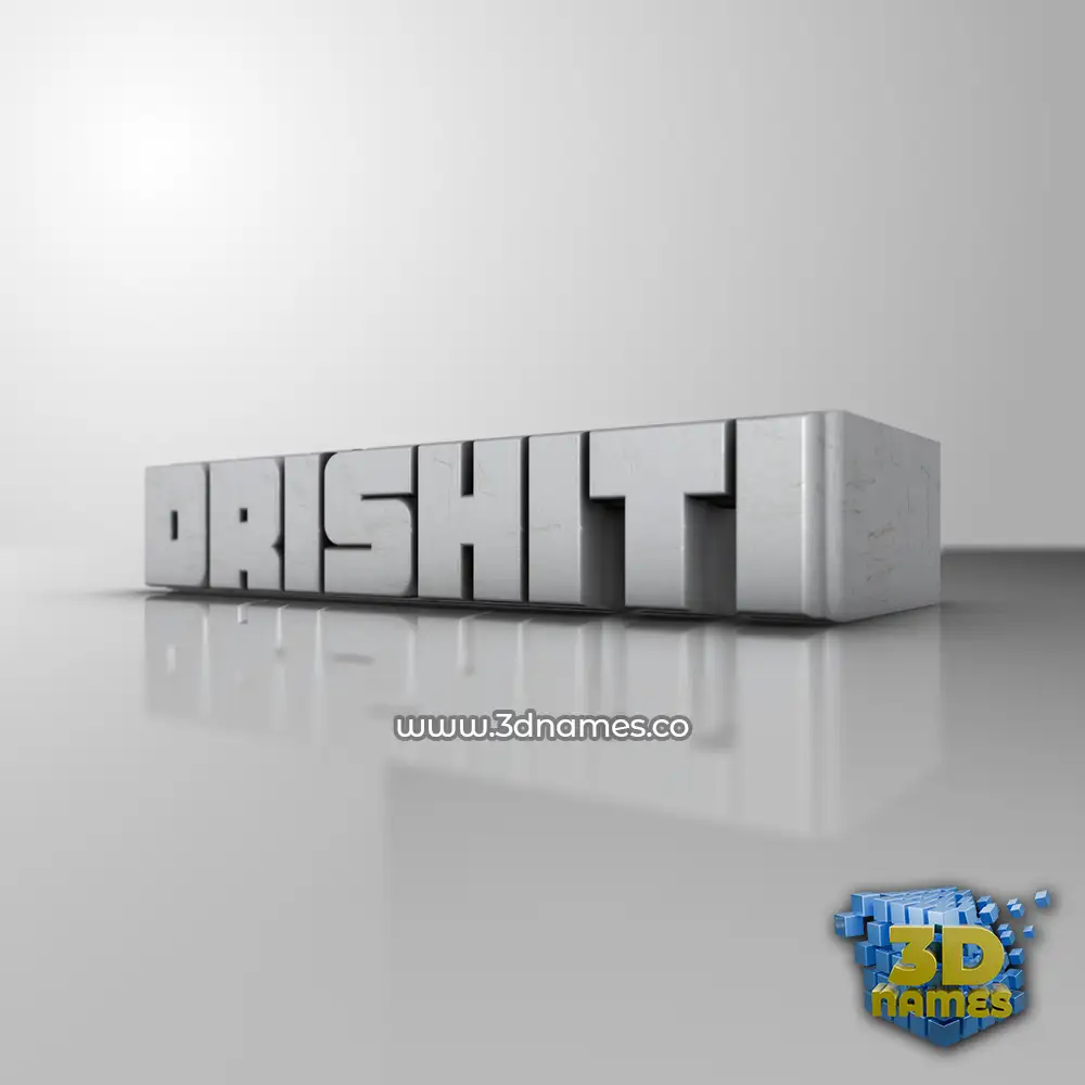 drishiti in White Metro style - 3D name wallpaper