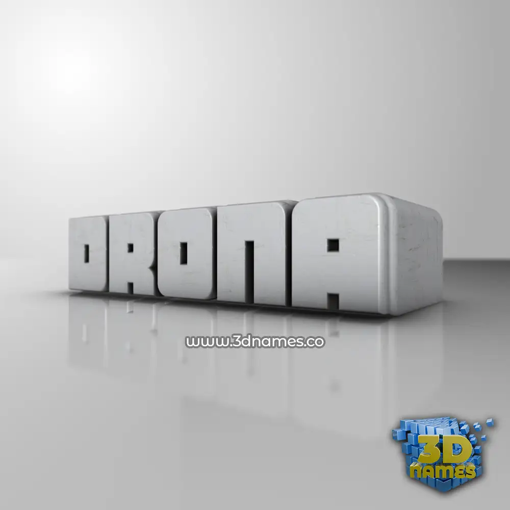 drona in White Metro style - 3D name wallpaper