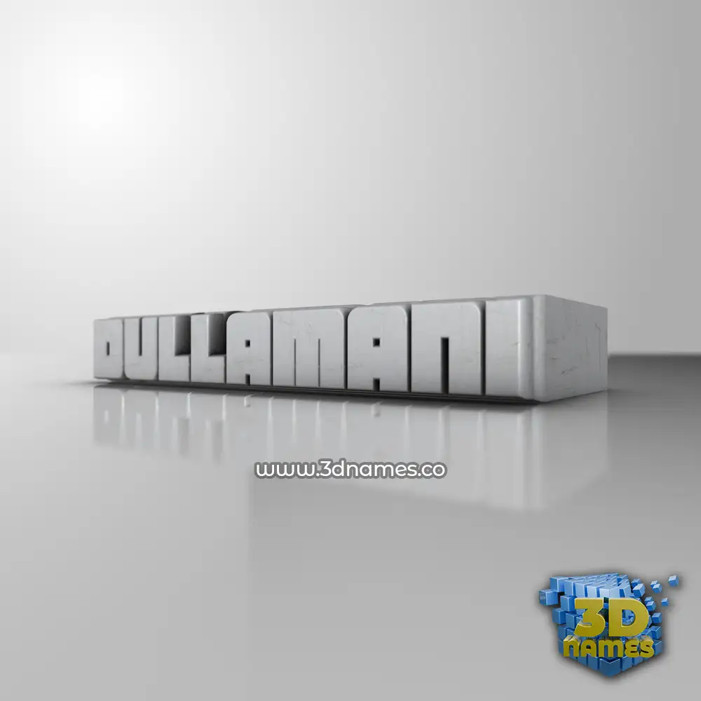 dullamani in White Metro style - 3D name wallpaper