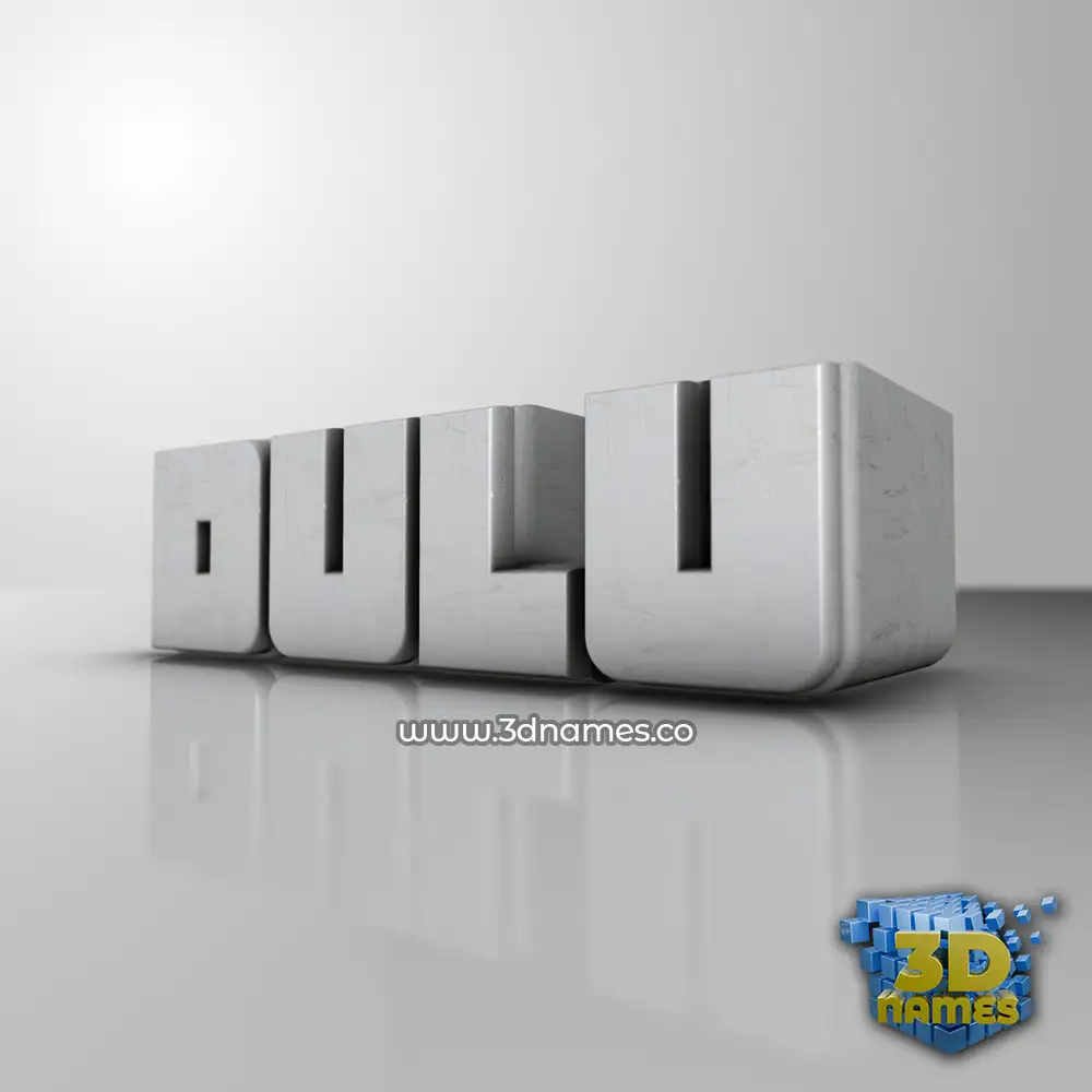 dulu in White Metro style - 3D name wallpaper