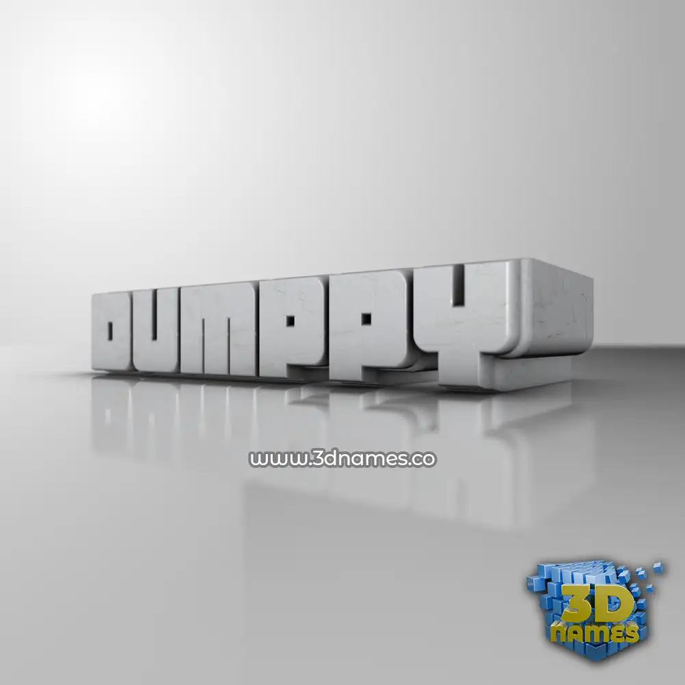 dumppy in White Metro style - 3D name wallpaper