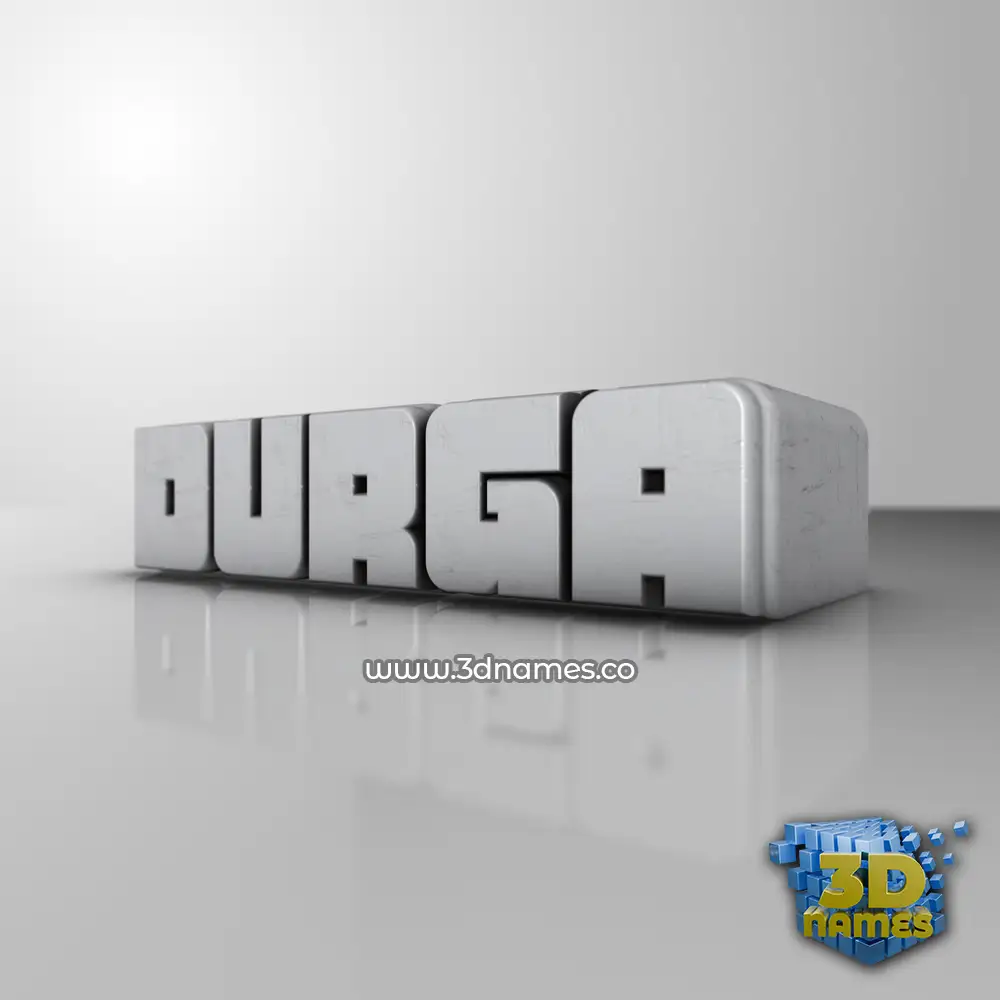durga in White Metro style - 3D name wallpaper