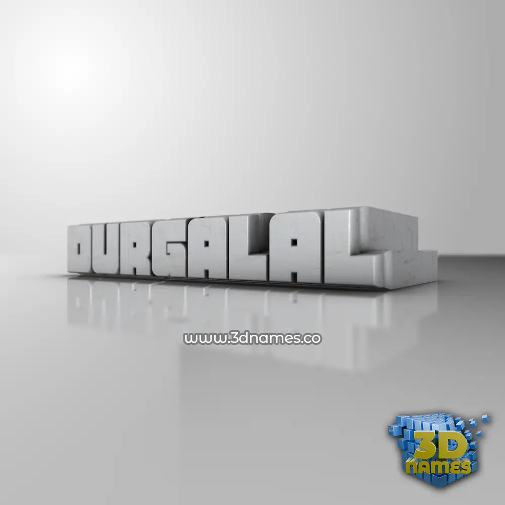 durgalal in White Metro style - 3D name wallpaper