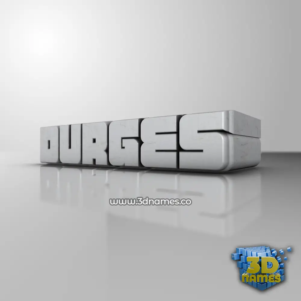 durges in White Metro style - 3D name wallpaper